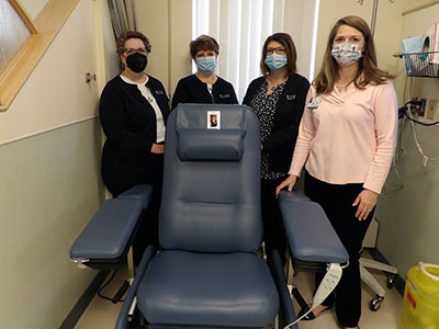Women Behind Infusion Chair