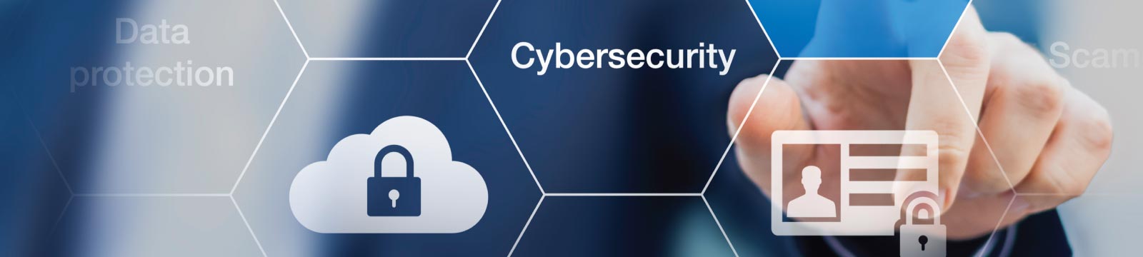 Cybersecurity Symbols and Cloud with a Lock