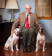 Peter Paine Jr. with dogs