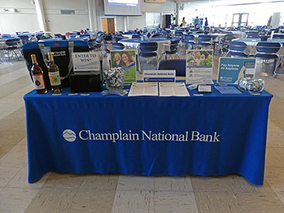 Table with Brochures and Promotional Products