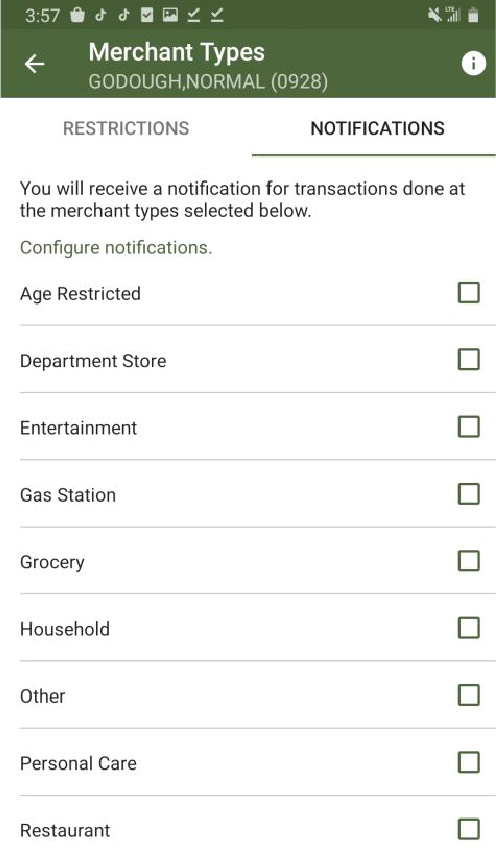 Merchant Types Setup