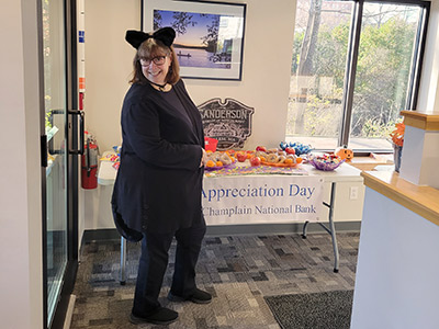 Rebecca Standing in front of Treats Table